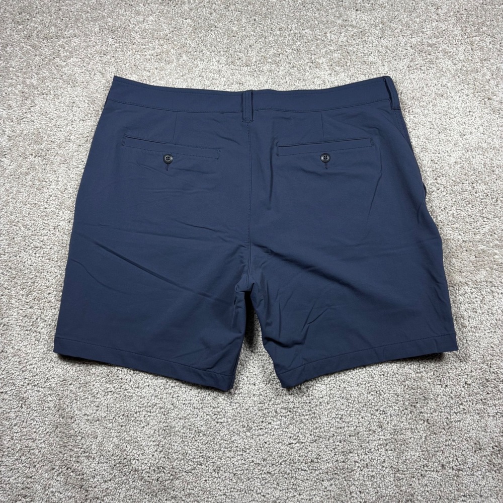 American Giant Mens Commuter Short Navy Blue Stretch Chino Size 34W 7L USA Made